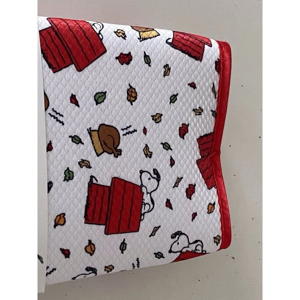 2 Pack Snoopy Peanuts Doghouse Turkey Fall Leaves Dish Drying Mats 16 X 18” NEW‎